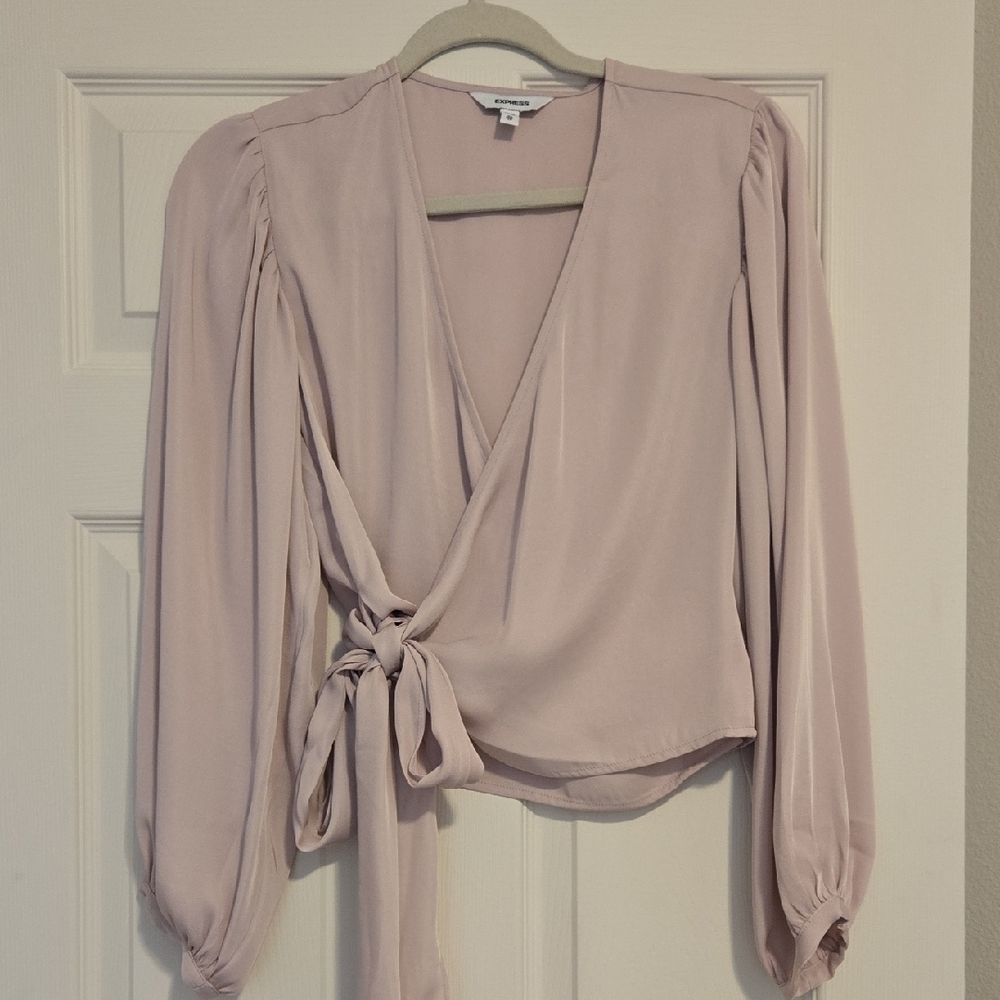 Express Front Wrap Blush Blouse